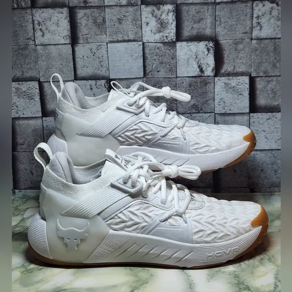 Under Armour Project Rock 6 Men's Size 7.5 White Gum  Training Shoes