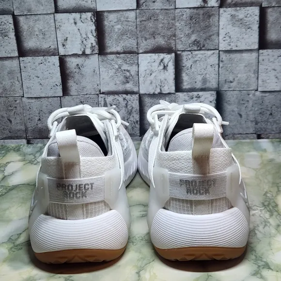Under Armour Project Rock 6 Men's Size 7.5 White Gum  Training Shoes
