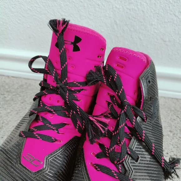 Under Armour Stephen Curry Youth Size 6 Purple Black Basketball Shoes Sneakers