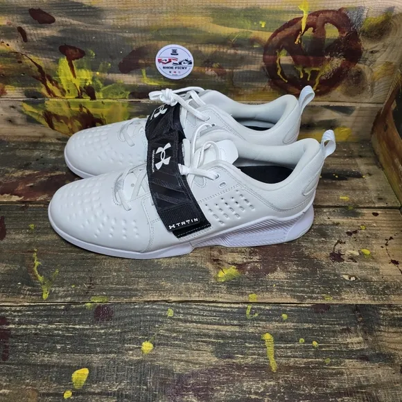Under Armour UA Reign Lifter Gym Weightlifting Shoes White Men's Size 12.5 New
