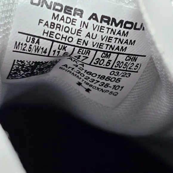 Under Armour UA Reign Lifter Gym Weightlifting Shoes White Men's Size 12.5 New