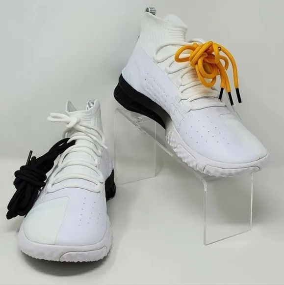 Under Armour UA x Project Rock 1 Men's USA Sz 9 WHITE Training Shoes 3020788-102