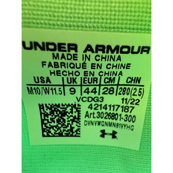 Under Armour Unisex UA Flow Velociti Elite Running Shoes 3026801-300 Men Sz 10.
