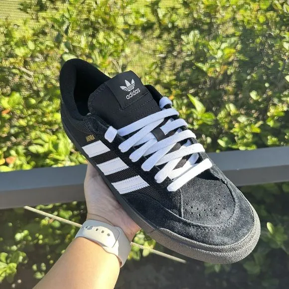 Unisex Adidas Nora Low Black White Skateboarding Shoes HP9164