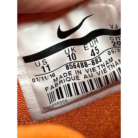US11 Nike Hypershift TB Orange Blaze White Mens Basketball Shoes Sneakers