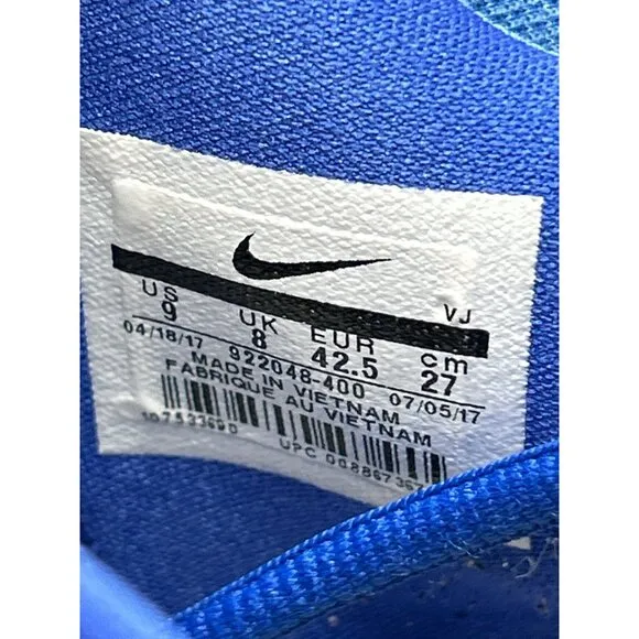 US9 NIKE Zoom Rev TB Game Royal Blue/Silver Basketball Shoes Mens 922048-400