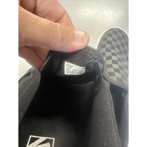 Vans Black Checkerboard Slip On Sneakers Youth Size 3.5 Skateboarding Shoes Kids