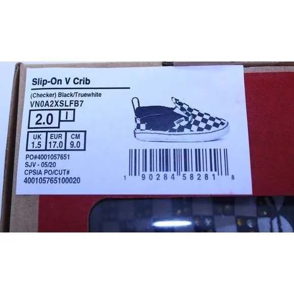 Vans Checkerboard Slip On Black Crystal Sneakers 2