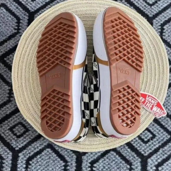 VANS Checkerboard Slip-On Canvas Shoes, Stacked Design