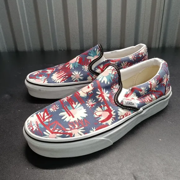 Vans Classic Men Women Floral Slip On Shoes