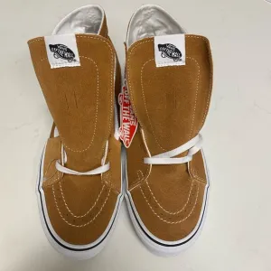VANS GOLDEN BROWN/ TRUE WHITE SK8 HI SEUDE SNEAKER U.S MENS  SZ. 11.5/WO 13