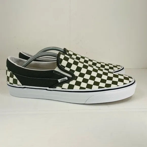 Vans  Grape Leaf Checkerboard Classic Slip-On Shoes Men Size 11.5