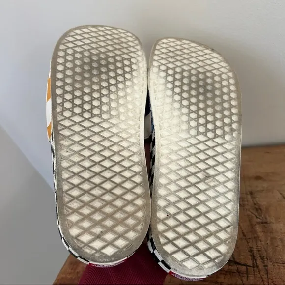 Vans half big checker slide-on shoes slides men's sz 11 preworn