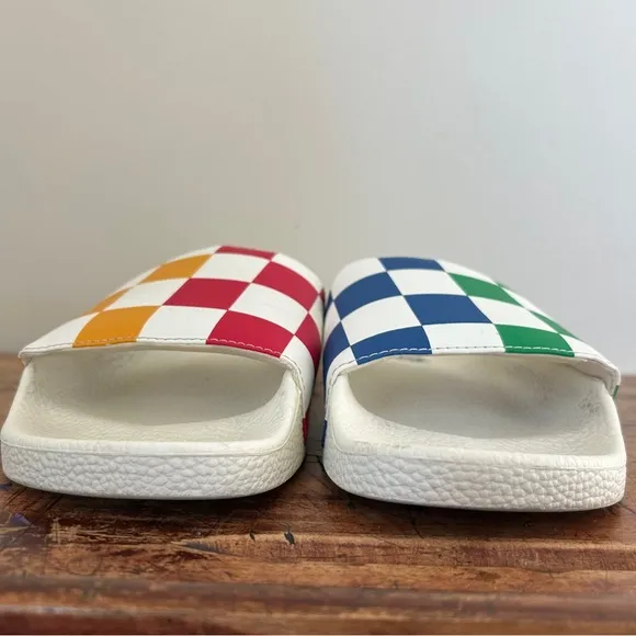Vans half big checker slide-on shoes slides men's sz 11 preworn