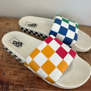 Vans half big checker slide-on shoes slides men's sz 11 preworn