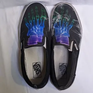 Vans|| RARE Multicolor X-Ray Skeleton Feet Men's Size 10 Slip on Skater shoe