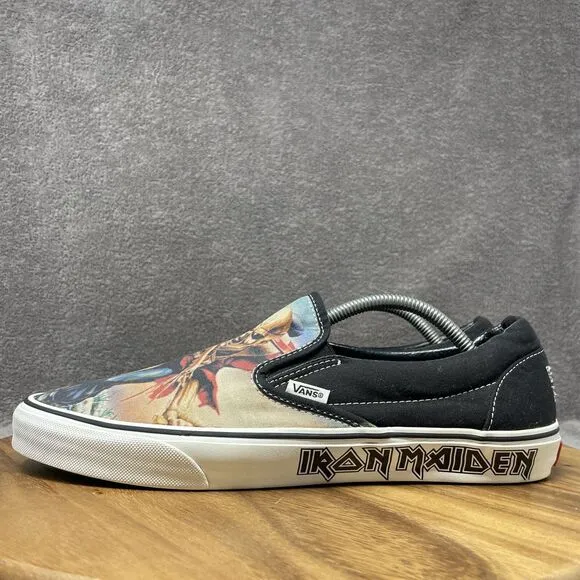 Vans Slip-On Iron Maiden &quot;The Trooper&quot; Shoes Sneakers Men's Size 11.5 Rock Metal