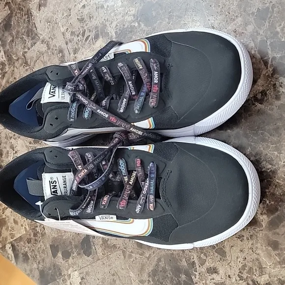 VANS Ultra Range EXO LGBTQ Pride Black Multi-Color Gym Shoes Mens 9.5 Woman 11