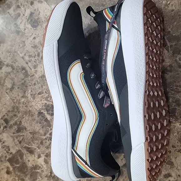 VANS Ultra Range EXO LGBTQ Pride Black Multi-Color Gym Shoes Mens 9.5 Woman 11