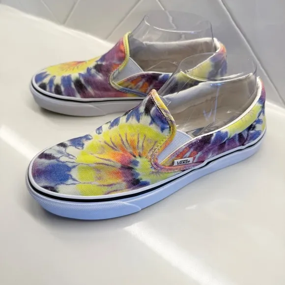 VANS Women’s Classic Slip On Washed Tie Dye Canvas Shoes Sneakers Size 7.5