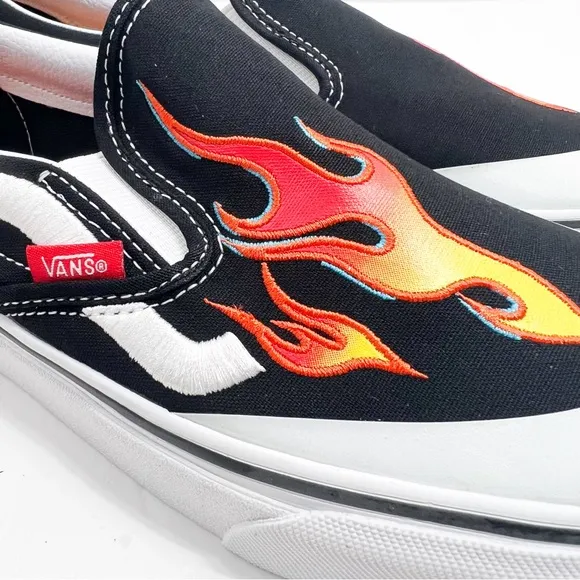 Vans x A$AP Worldwide Black Flame Classic Slip-On Sneakers