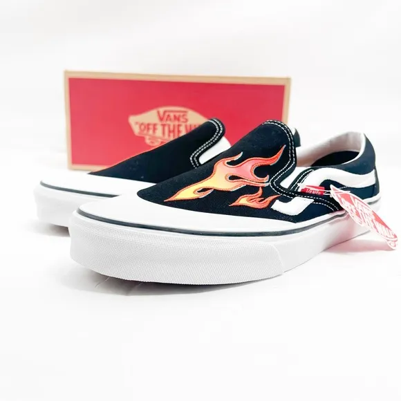 Vans x A$AP Worldwide Black Flame Classic Slip-On Sneakers