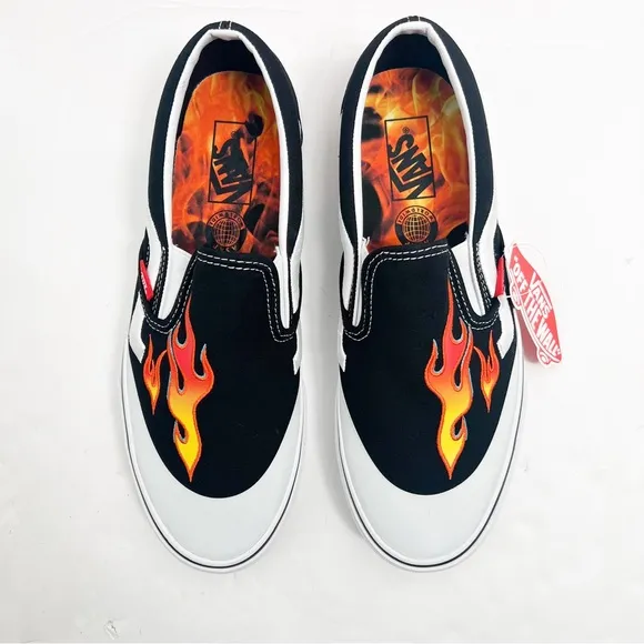 Vans x A$AP Worldwide Black Flame Classic Slip-On Sneakers