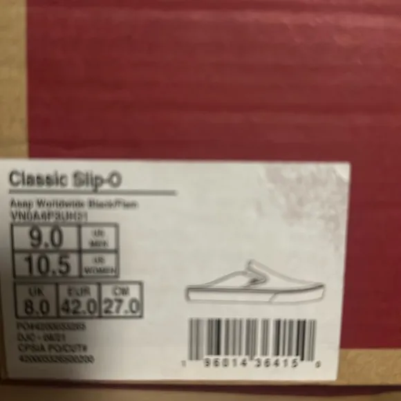 Vans x A$AP Worldwide Black/Red Classic Slip-On Mule Shoes Mens 9 W10.5