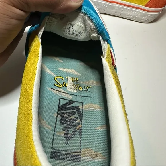 Vans X The Simpsons Slip On Bart Blue Multi Color Shoes Rare Mens Size 9