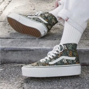 VANS sk8-hi top tapered stackform floral print platform lace up shoes men’s 5.5