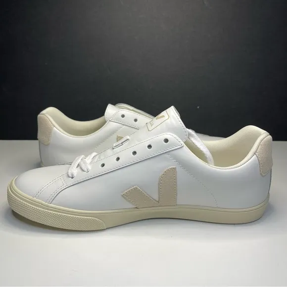 Veja Esplar Logo Leather Sneaker Women's Size 7, 8 or 9 Extra White / Sable