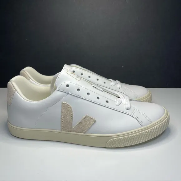 Veja Esplar Logo Leather Sneaker Women's Size 7, 8 or 9 Extra White / Sable