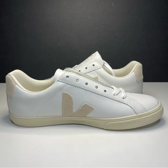 Veja Esplar Logo Leather Sneaker Women's Size 7, 8 or 9 Extra White / Sable