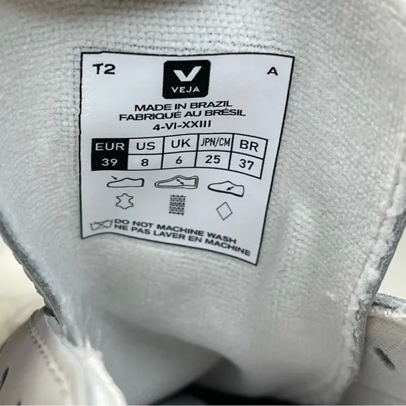 Veja Esplar Logo Leather Sneaker Women's Size 7, 8 or 9 Extra White / Sable