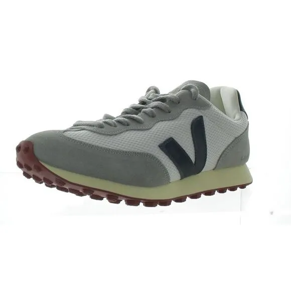 Veja Mens Rio Branco Gray Lace-Up Leather Running &amp; Training Shoes New