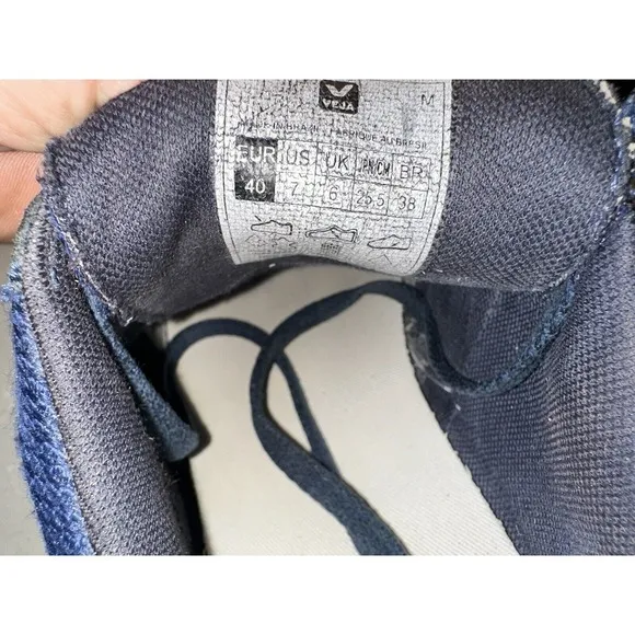 Veja V-12 Vesplar Blue White Shoes Leather Sneaker Mens Sz 7.5 Eu 40 Brazil Rare