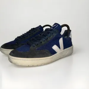 Veja V-12 Vesplar Blue White Shoes Leather Sneaker Mens Sz 7.5 Eu 40 Brazil Rare