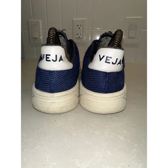 Veja V-12 Vesplar Blue White Shoes Leather Sneaker Mens Sz 7.5 Eu 40 Brazil Rare
