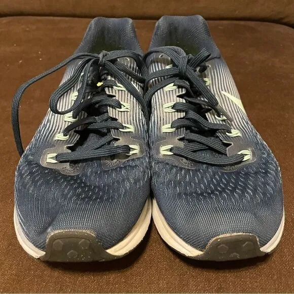 Very Good Nike Air Zoom Pegasus 34 womens running shoes 9.5 Navy blue seafoam