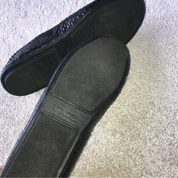 Vince Bogart-3 Woven Slip-On Flat Black Shoes NIB