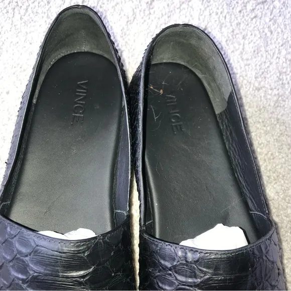 Vince Bogart-3 Woven Slip-On Flat Black Shoes NIB