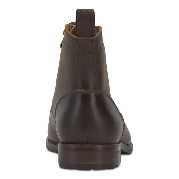 VINCE CAMUTO Mens Brown Pull Tab Lannie Toe Block Heel Leather Boots Shoes 13 M