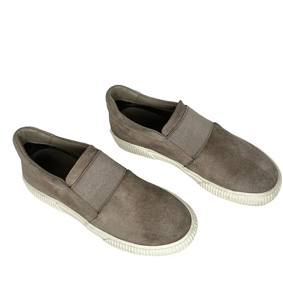 Vince Gray Kirkland Slip On Suede Gum Sole Casual Shoes Size 7M
