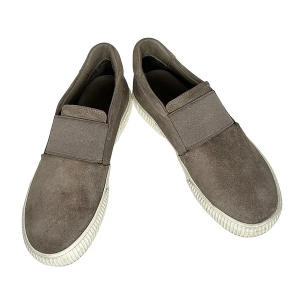 Vince Gray Kirkland Slip On Suede Gum Sole Casual Shoes Size 7M