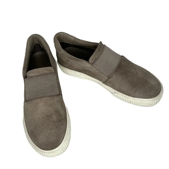 Vince Gray Kirkland Slip On Suede Gum Sole Casual Shoes Size 7M