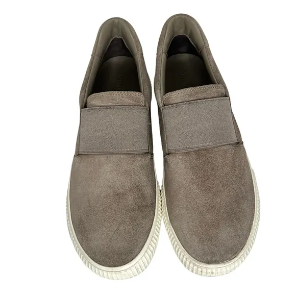 Vince Gray Kirkland Slip On Suede Gum Sole Casual Shoes Size 7M