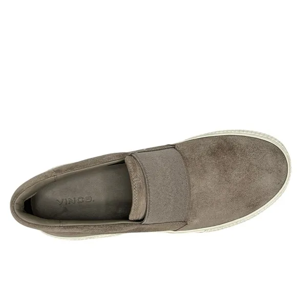 Vince Gray Kirkland Slip On Suede Gum Sole Casual Shoes Size 7M