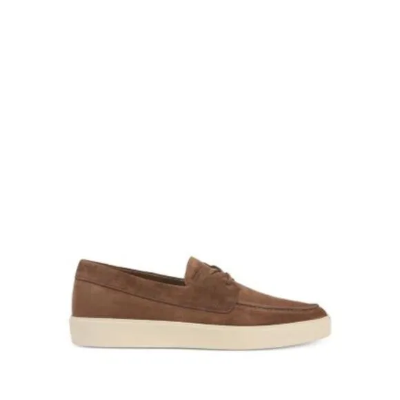 VINCE. Mens Brown Notched Emmitt Toe Slip On Leather Espadrille Shoes 9.5 M