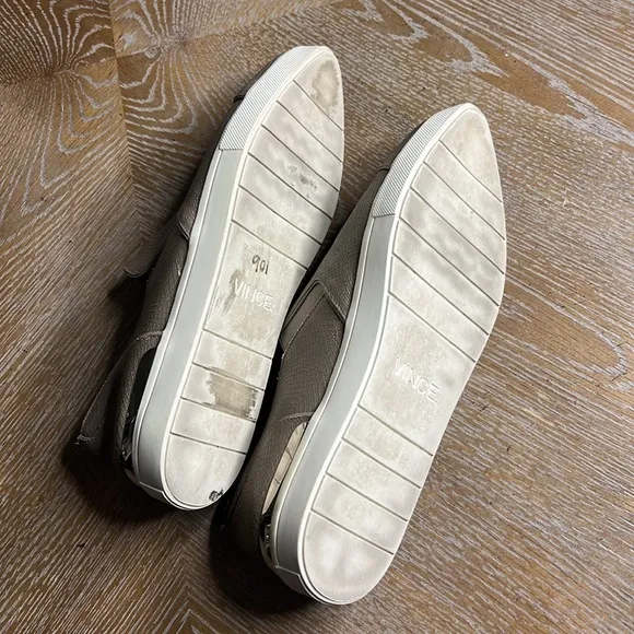 VINCE Tan Pointy Slip On Leather Shoes 6