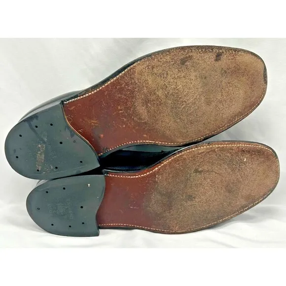 VINTAGE Alden 637 Wingtip Oxford Black Leather Dress Shoes- Truflare Sz 10.5 A/C